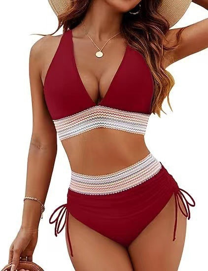 Damen Hochtailliertes Bikini-Set mit verstellbaren Trägern Drune