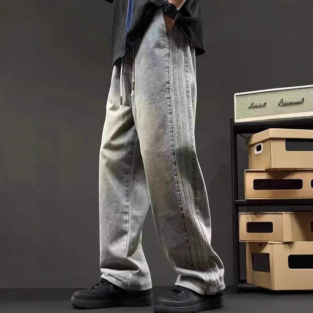Herren Weit geschnittene Jeans mit seitlichen Nähten Drune