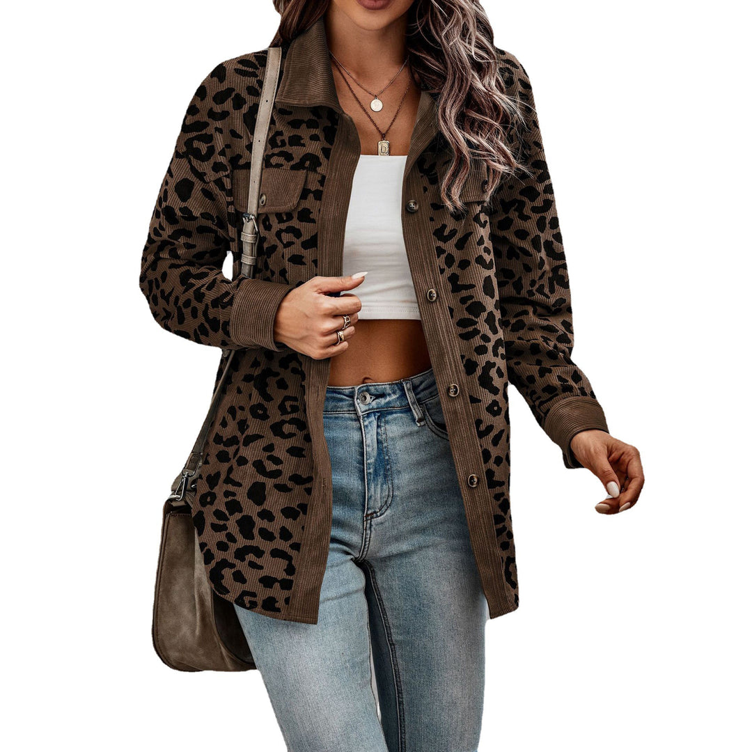 Damen Lockere Katzenmuster Hemdjacke Drune