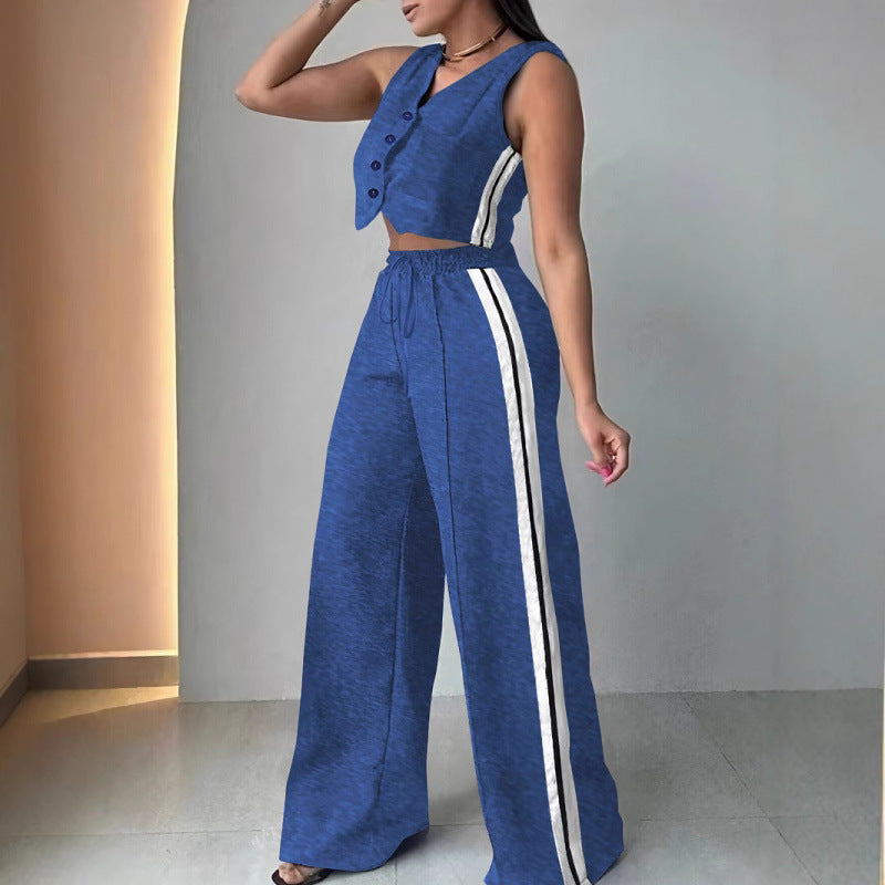 Damen Zweiteiliges Sport-Outfit mit weitem Schnitt und elastischem Bund Drune