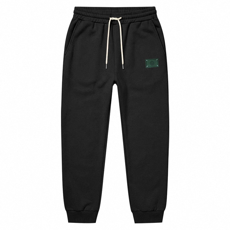 Herren Minimalistische Fleece-Jogginghose mit elastischem Tunnelzug und schmalen Bündchen Drune