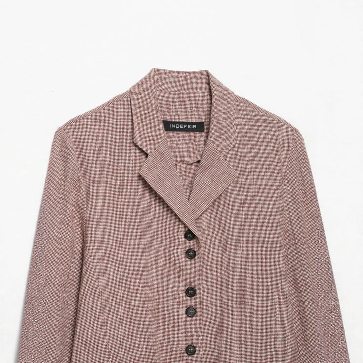 Damen taillierter Hemdblazer aus strukturierter Baumwollmischung mit Knopfleiste Drune