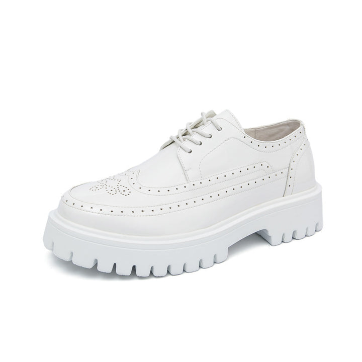 Damen Plateau-Brogue Derby mit markanter Profilsohle und Lacklederoptik Drune