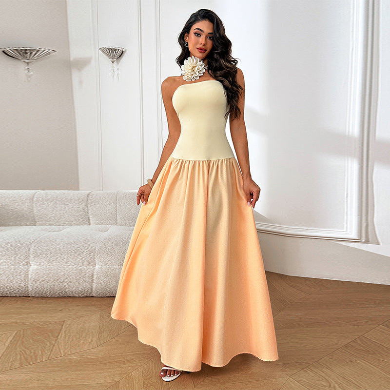 Damen Elegantes Maxikleid mit floralem Akzent Drune