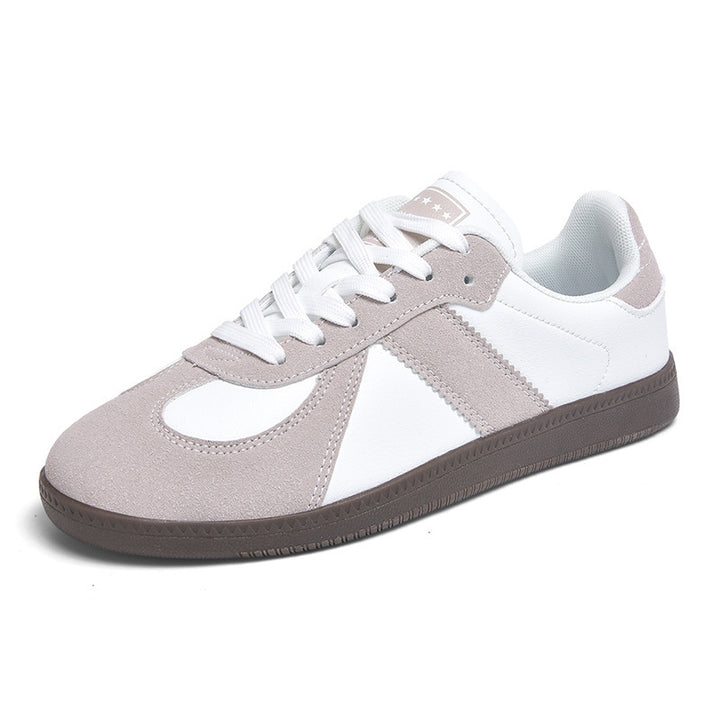 Unisex nan urbaner Tennis-Sneaker mit Veloursleder-Overlays gepolstertem Fersenkragen und vulkanisierter Gummisohle Drune