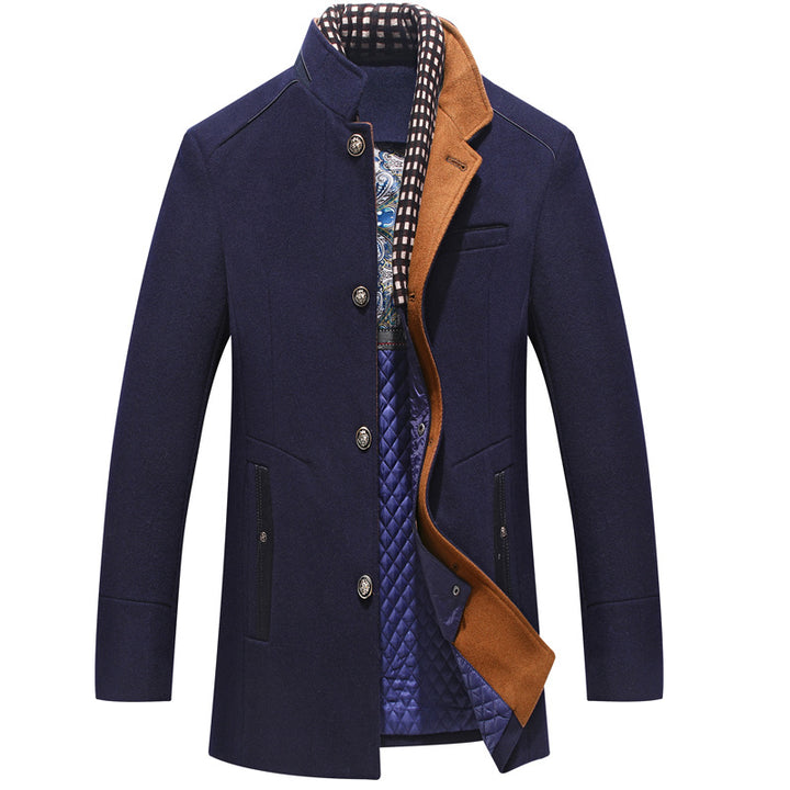 Drune | Herren Slim Fit Woll Wintermantel