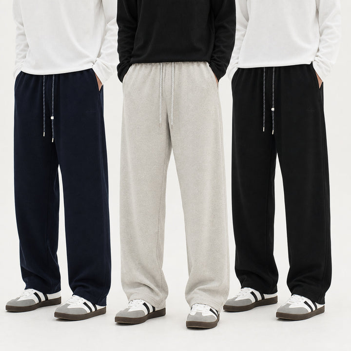Unisex Baumwoll-Jogginghose mit weitem Bein und Kordelzug Drune