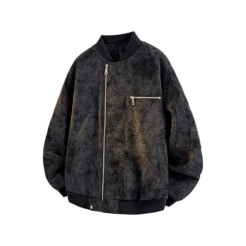 Herren lässige Oversized-Bomberjacke aus strapazierfähigem Material mit praktischen Taschen Drune