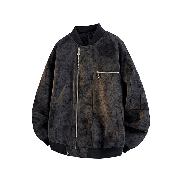 Herren lässige Oversized-Bomberjacke aus strapazierfähigem Material mit praktischen Taschen Drune