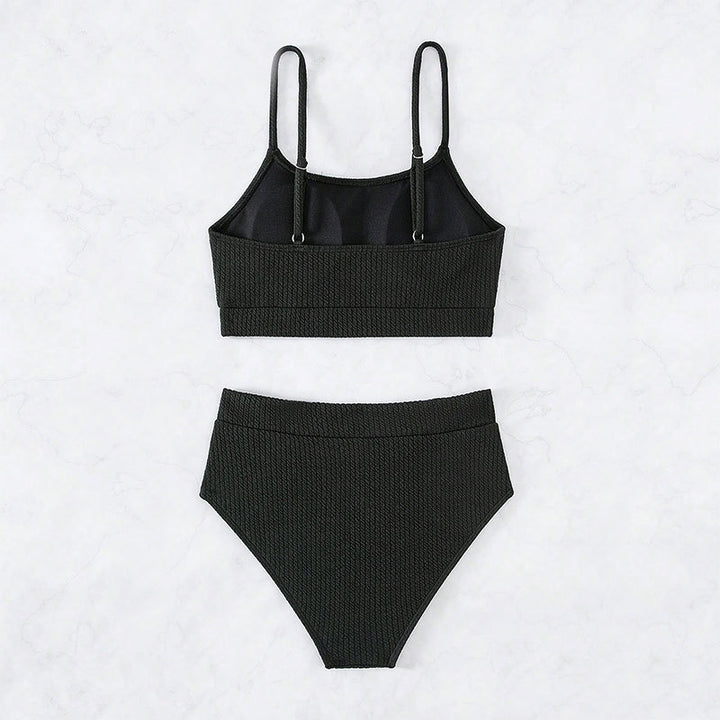 Damen Cropped Top und hochgeschnittene Bikinihose Drune