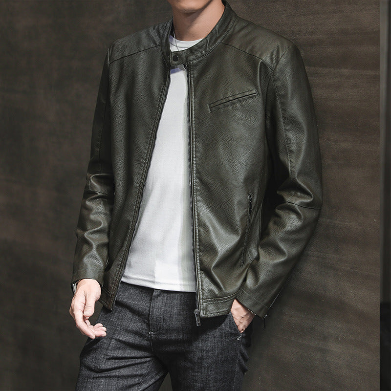 Herren Moderne Kunstlederjacke Drune
