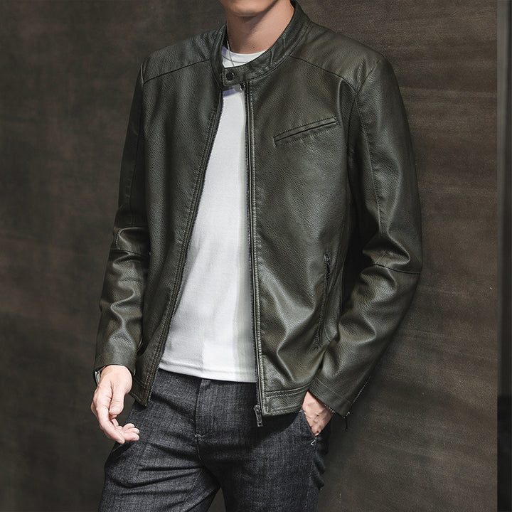 Herren Moderne Kunstlederjacke Drune