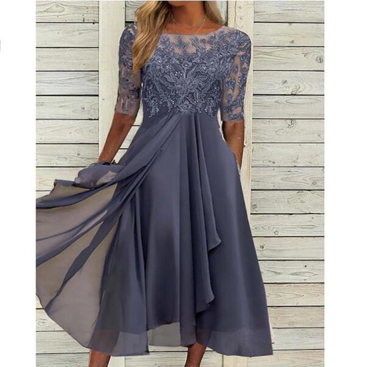Festliches Maxikleid mit Spitzenbesatz für Damen | Drune