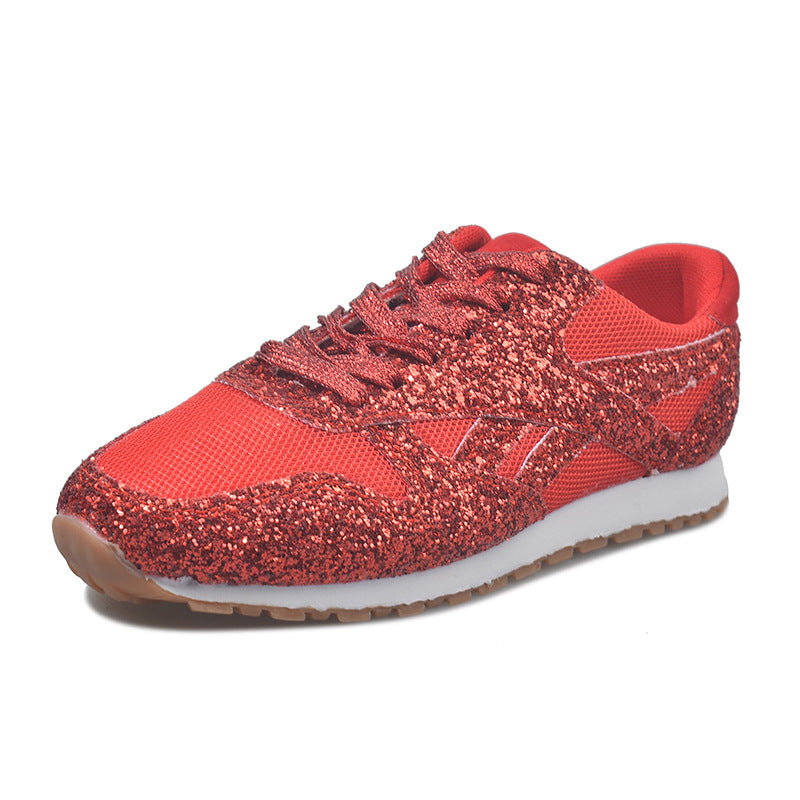Damen Glitzer-Sneaker mit atmungsaktivem Mesh und profilierter Gummisohle Drune