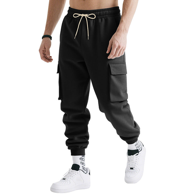Herren nan multifunktionale leistungsstarke Jogginghose mit großzügigen Klappfächern elastischem Tunnelzug und konischem Beinabschluss Drune