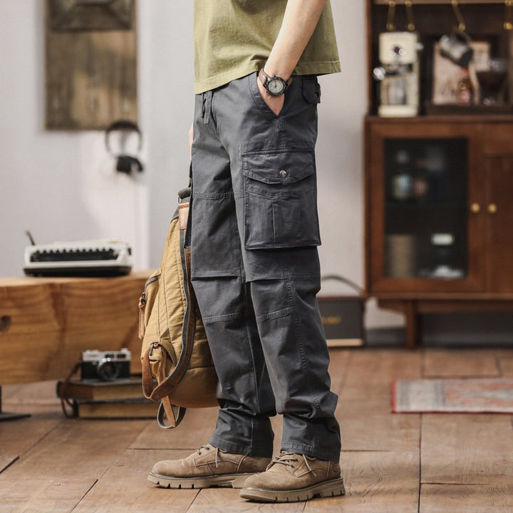 Herren Technische Cargohose mit geradem Schnitt, verstärkten Knien & Mehrfachtaschen Drune
