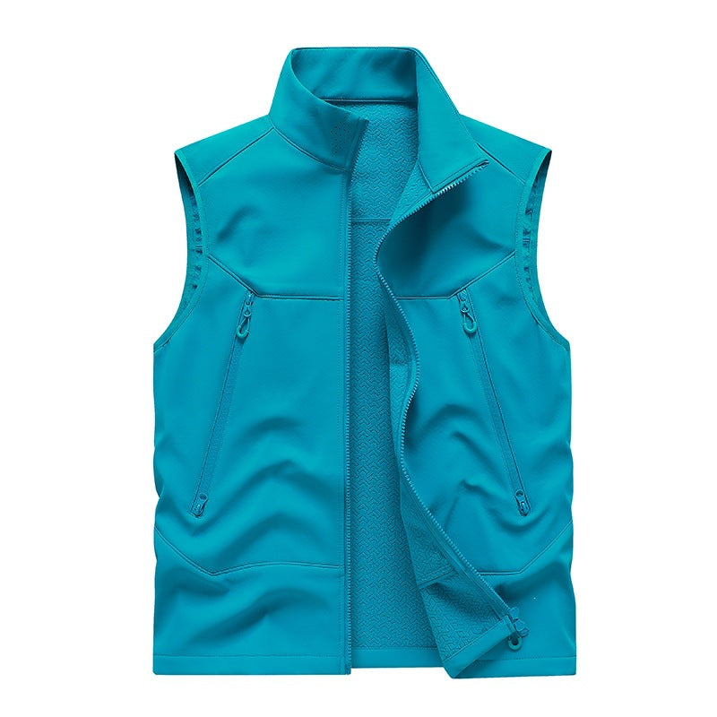 Herren Wasserabweisende Softshell-Weste mit Stehkragen, Reißverschlusstaschen & Atmungsaktivem Futter Drune