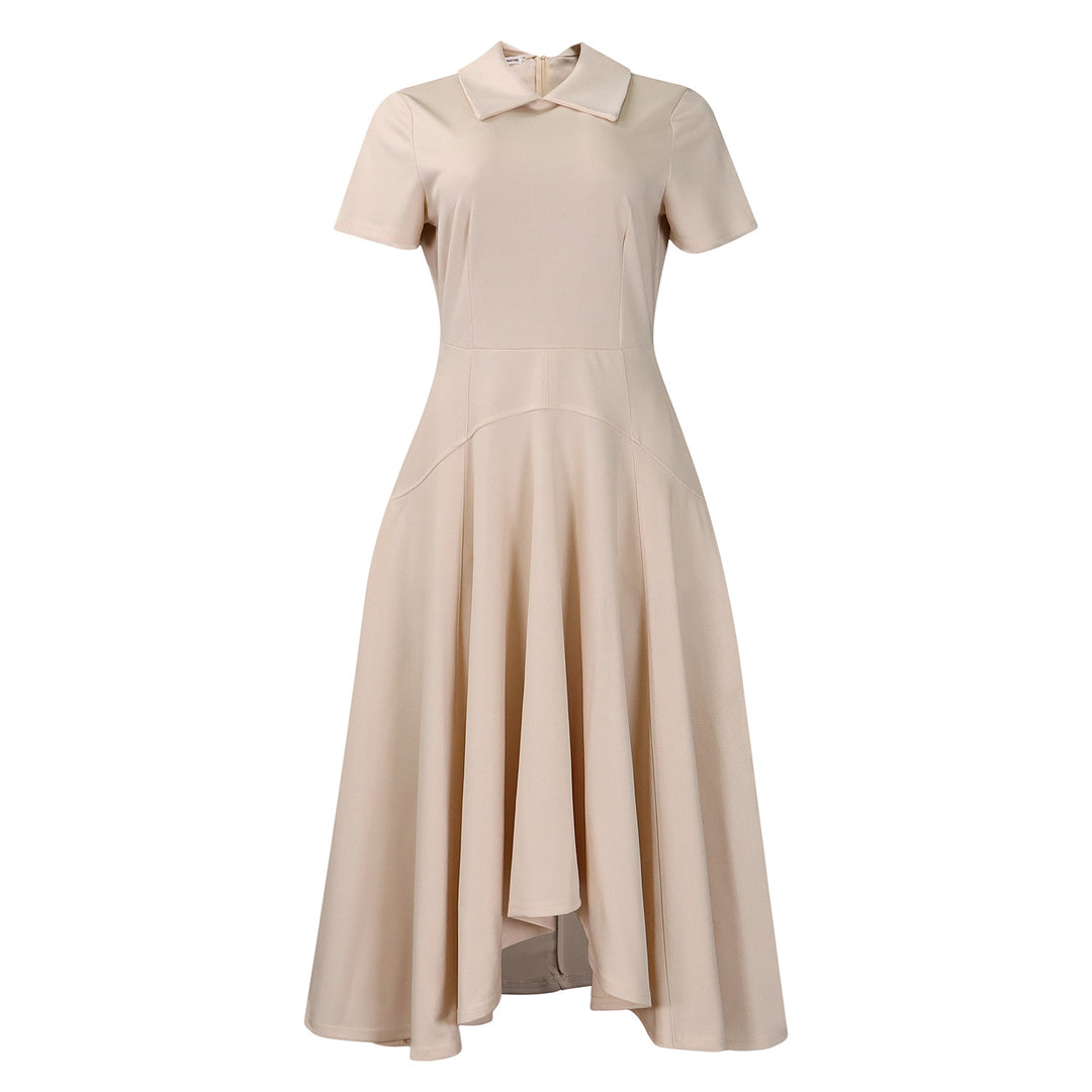 Damen Hemdkleid mit asymmetrischem Rock und eleganter Taillierung Drune