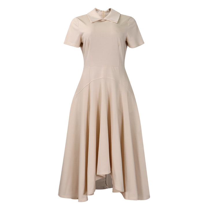 Damen Hemdkleid mit asymmetrischem Rock und eleganter Taillierung Drune