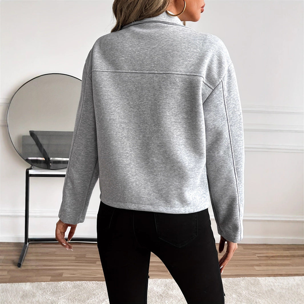 Damen Modische Fleecejacke mit Reißverschluss