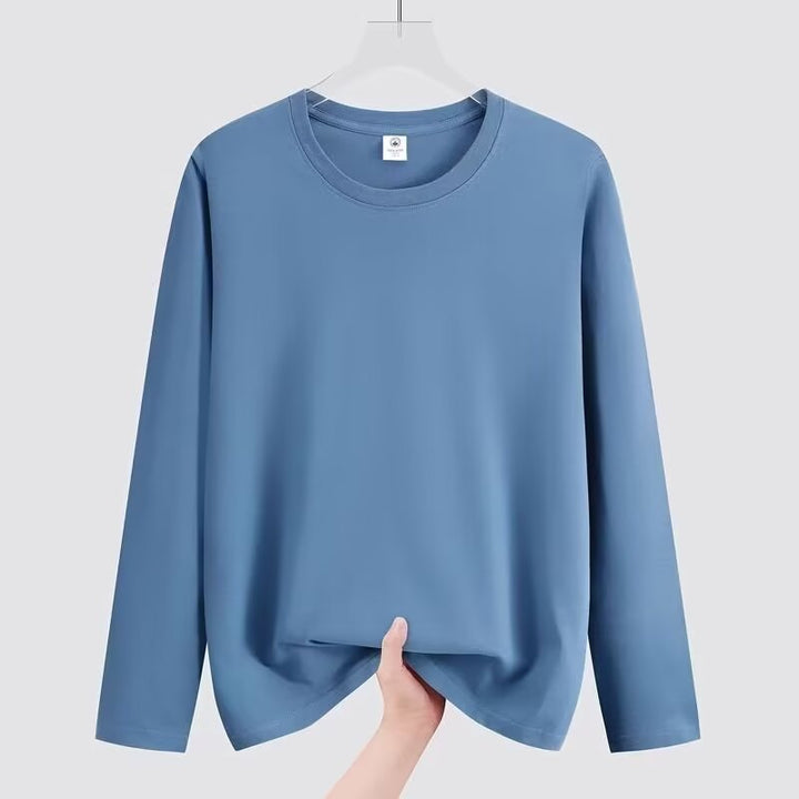 Damen Lässiges Langarmshirt aus atmungsaktiver Baumwolle Drune