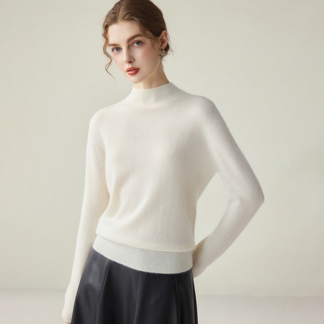 Damen Schmaler Mockneck-Feinstrickpullover mit kaschmirähnlicher Haptik Drune