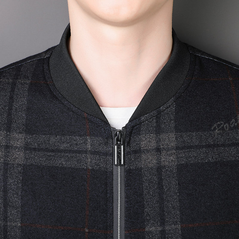 Herren Sportliche Karierte Bomberjacke Drune