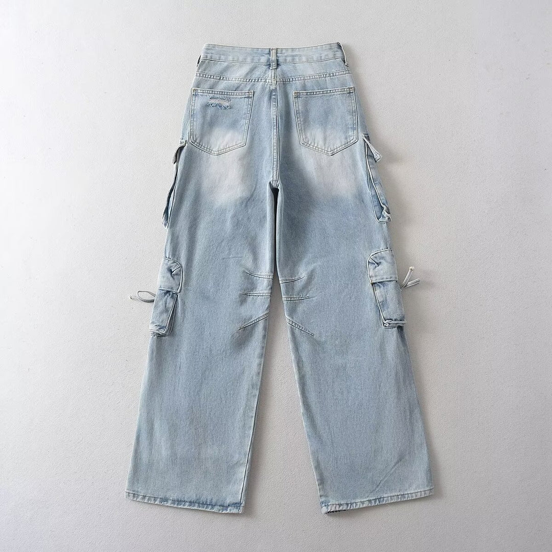 Damen Cargo-Jeans mit funktionalen Taschen und lässigem Schnitt Drune