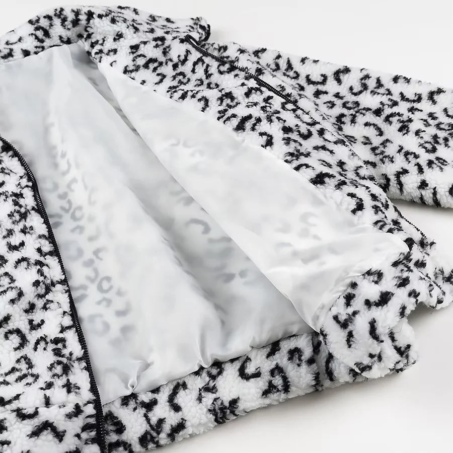 Damen nan kuschelige Teddy-Fleece Jacke mit Stehkragen und durchgehendem Reißverschluss Drune