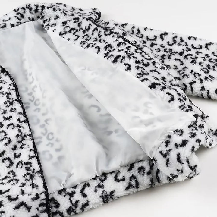 Damen nan kuschelige Teddy-Fleece Jacke mit Stehkragen und durchgehendem Reißverschluss Drune