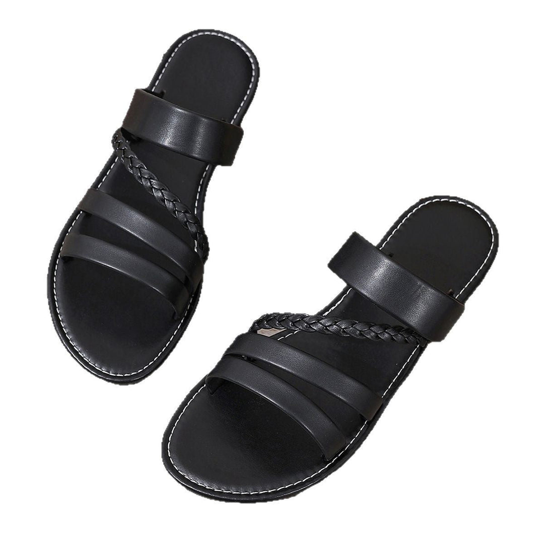 Damen Riemensandalen mit geflochtenem Design und bequemer Sohle Drune