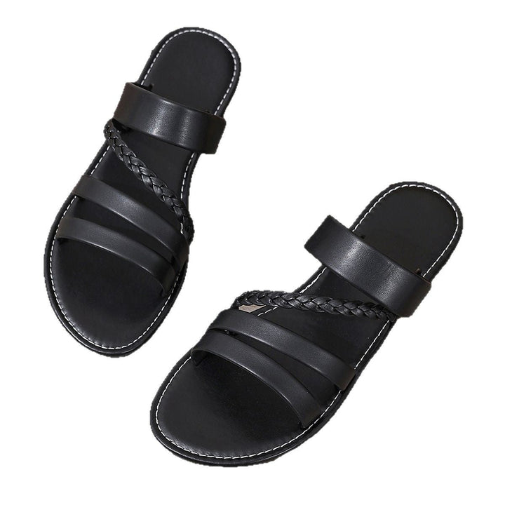 Damen Riemensandalen mit geflochtenem Design und bequemer Sohle Drune