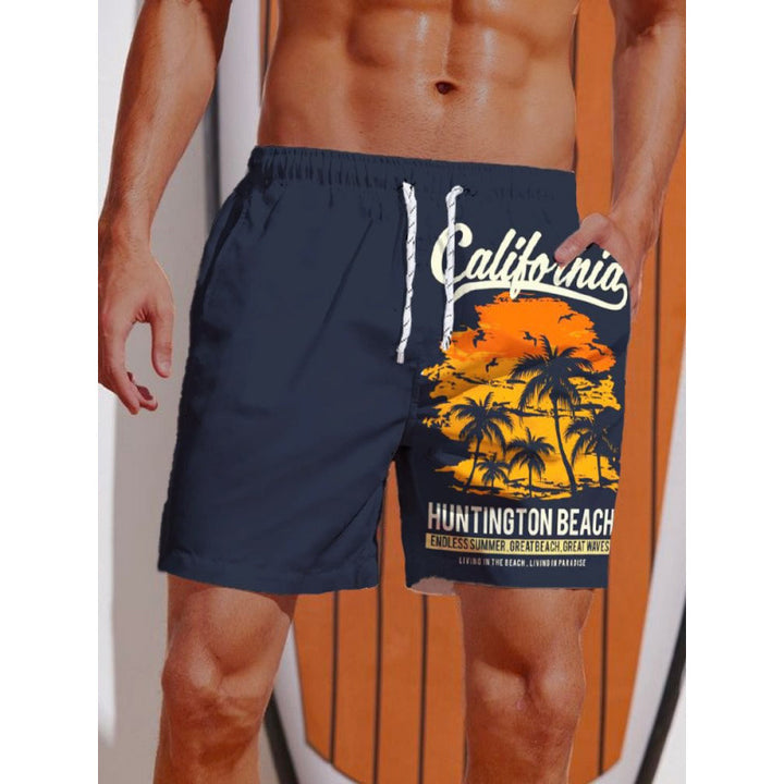 Herren Grafik Psychedelischer Druck Badehose Drune