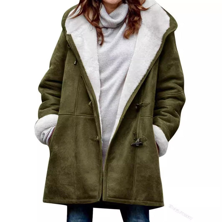 Damen Teddygefütterter Dufflecoat mit Kapuze, Kunstfell-Innenfutter und Knebelverschlüssen Drune