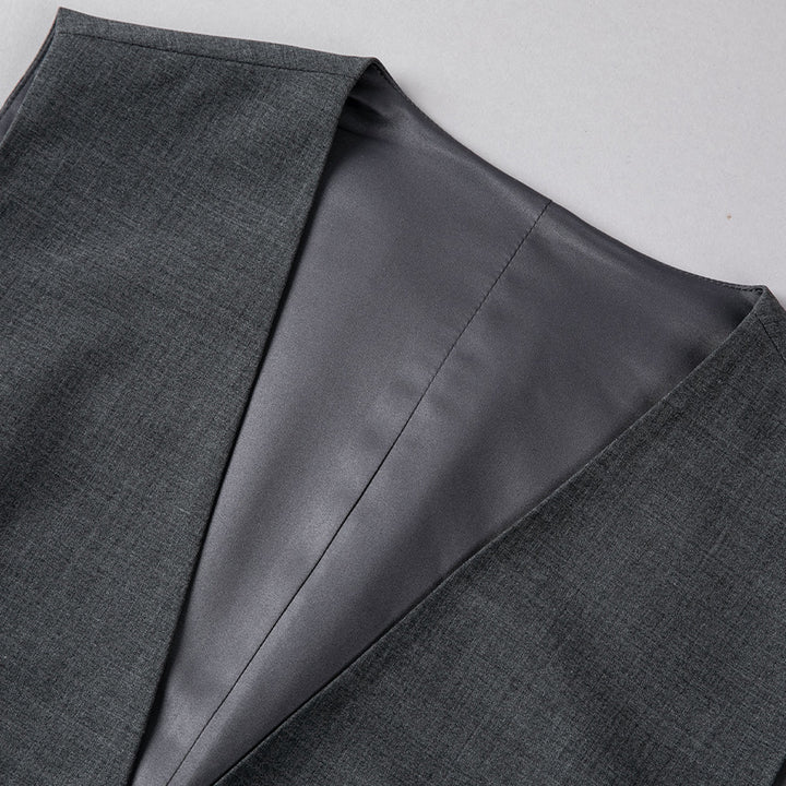 Damen Taillierte ärmellose Anzugweste mit dezenter V‑Front und Paspeltaschen Drune