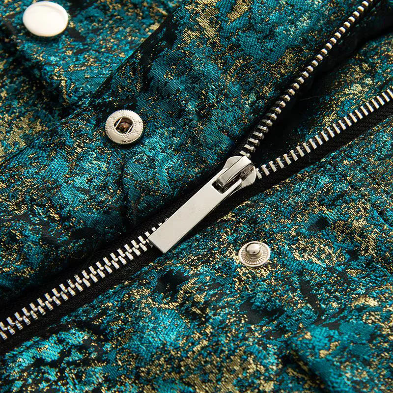 Damen nan cropped Boxy-Jacke mit Stehkragen, Druckknopfleiste und aufgesetzten Brustklappen Drune
