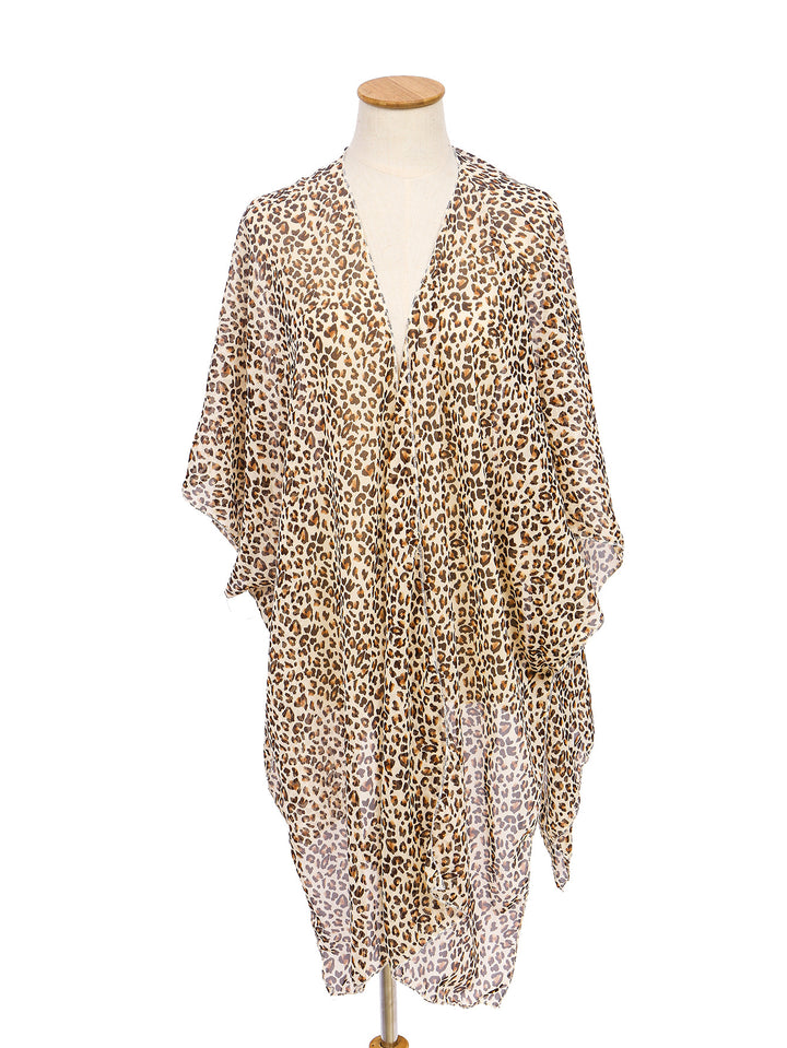 Damen Eleganter Chiffon-Überwurf im Leopardenmuster Drune