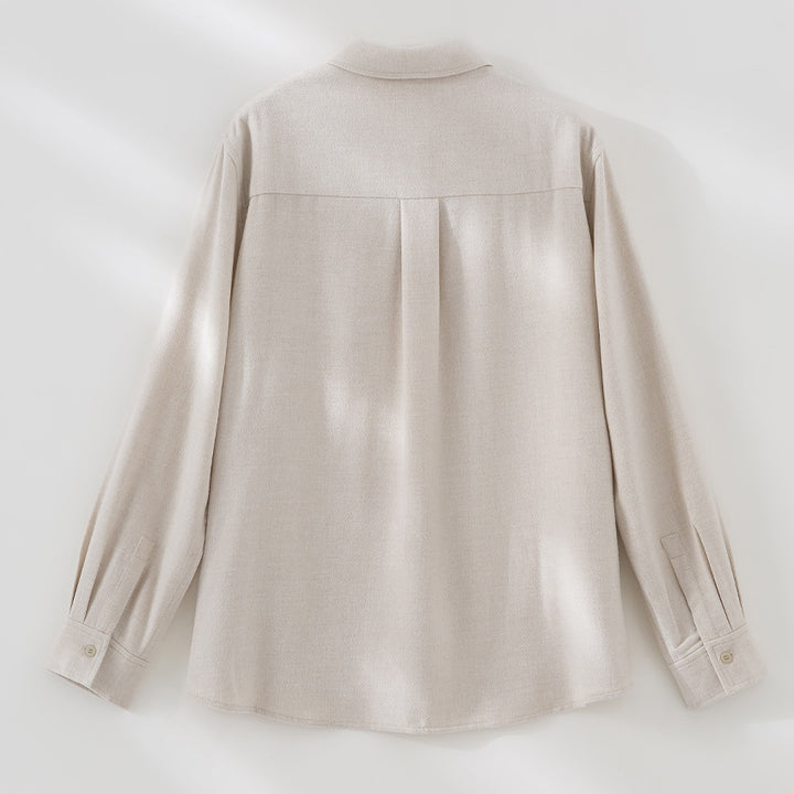 Damen Leichte Oversized-Hemdbluse aus Strukturjersey mit Kentkragen Drune