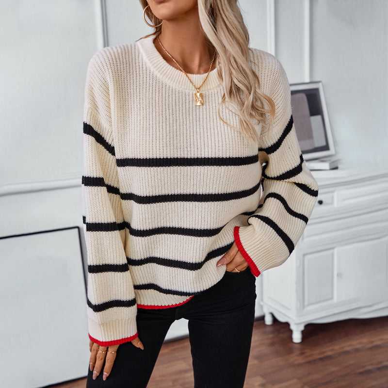 Drune | Gestreifter Strickpullover Mit Weichem Material
