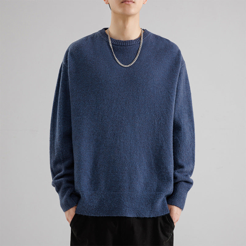 Herren Oversize Rundhalspullover aus weichem Feinstrick Drune