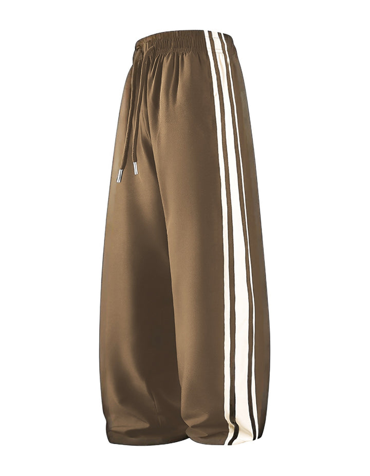 Damen Weite Trackpants mit Tunnelzugbund und seitlichen Kontraststreifen Drune