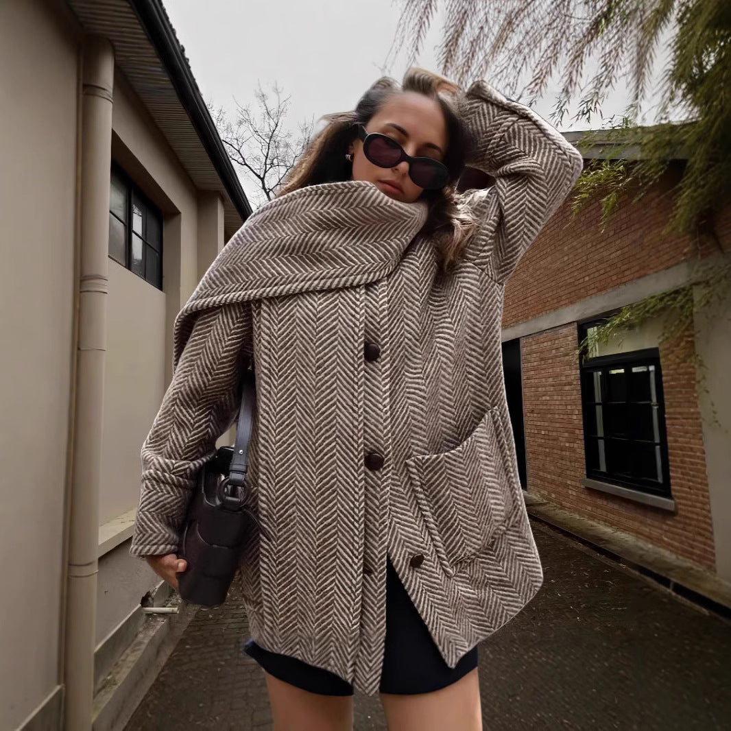 Damen Luxus Oversized-Jacke mit strukturiertem Design Drune
