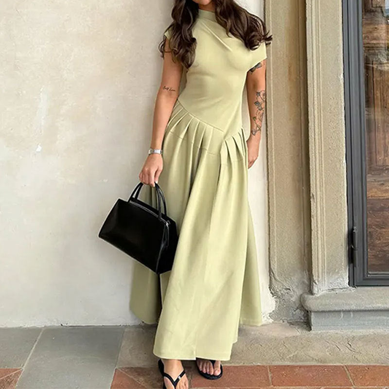 Damen Wickelmaxikleid mit asymmetrischem Schnitt und strukturiertem Design Drune