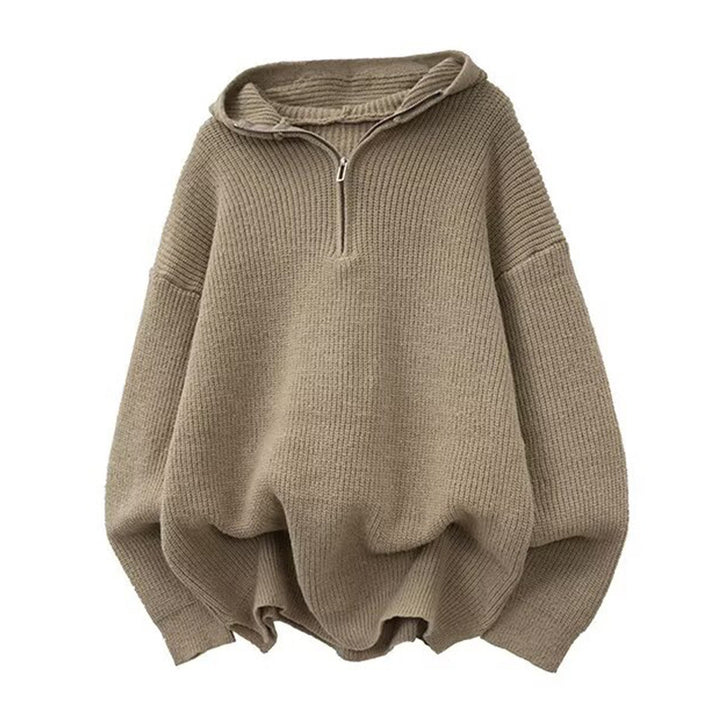 Damen Stilvoller Kapuzenpullover mit Halbreißverschluss Drune
