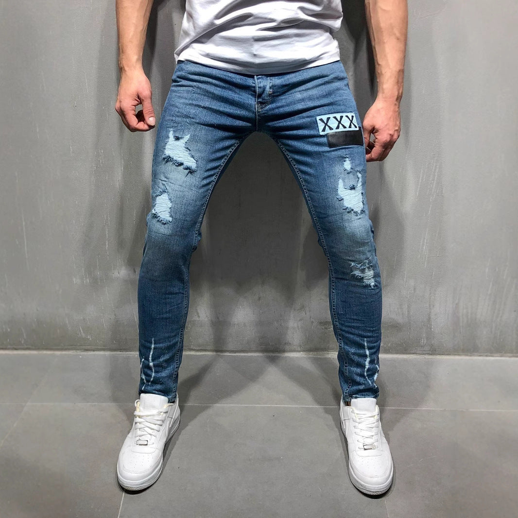 Herren Slim Fit Jeans mit modernen Destroyed-Effekten Drune
