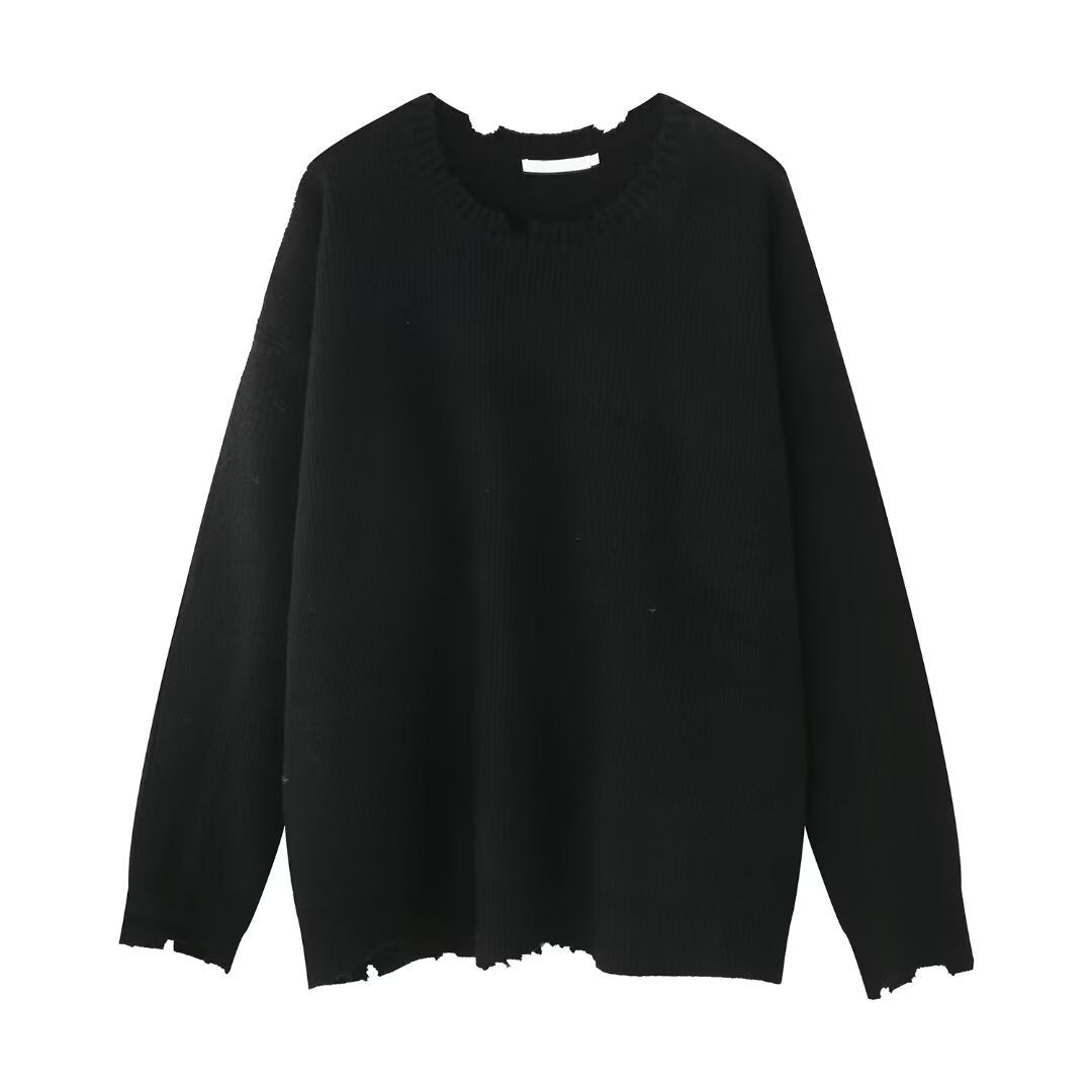 Damen Elegante Grobstrickpullover mit modernem V-Ausschnitt Drune