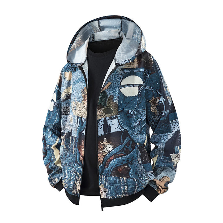 Herren Sportliche Outdoorjacke mit Kapuze Drune