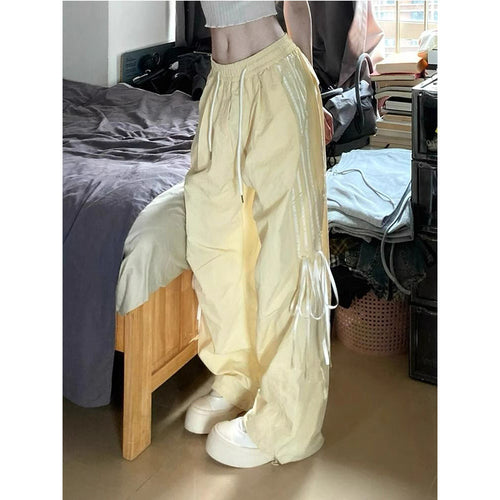 Damen lässige Sporthose mit seitlichen Streifen und bequemem Schnürbund