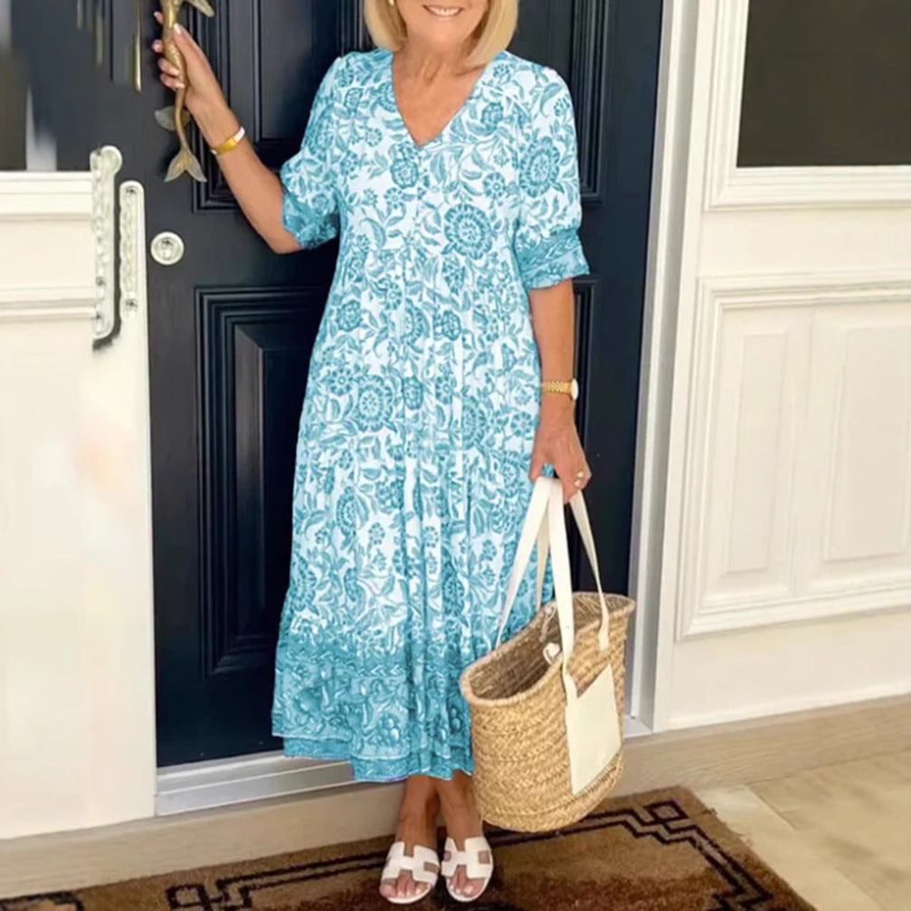 Damen Maxikleid mit floralem Muster Drune