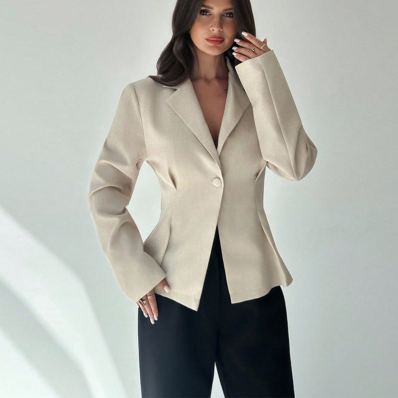 Damen modischer Blazer mit tailliertem Schnitt und feinem Stoff Drune